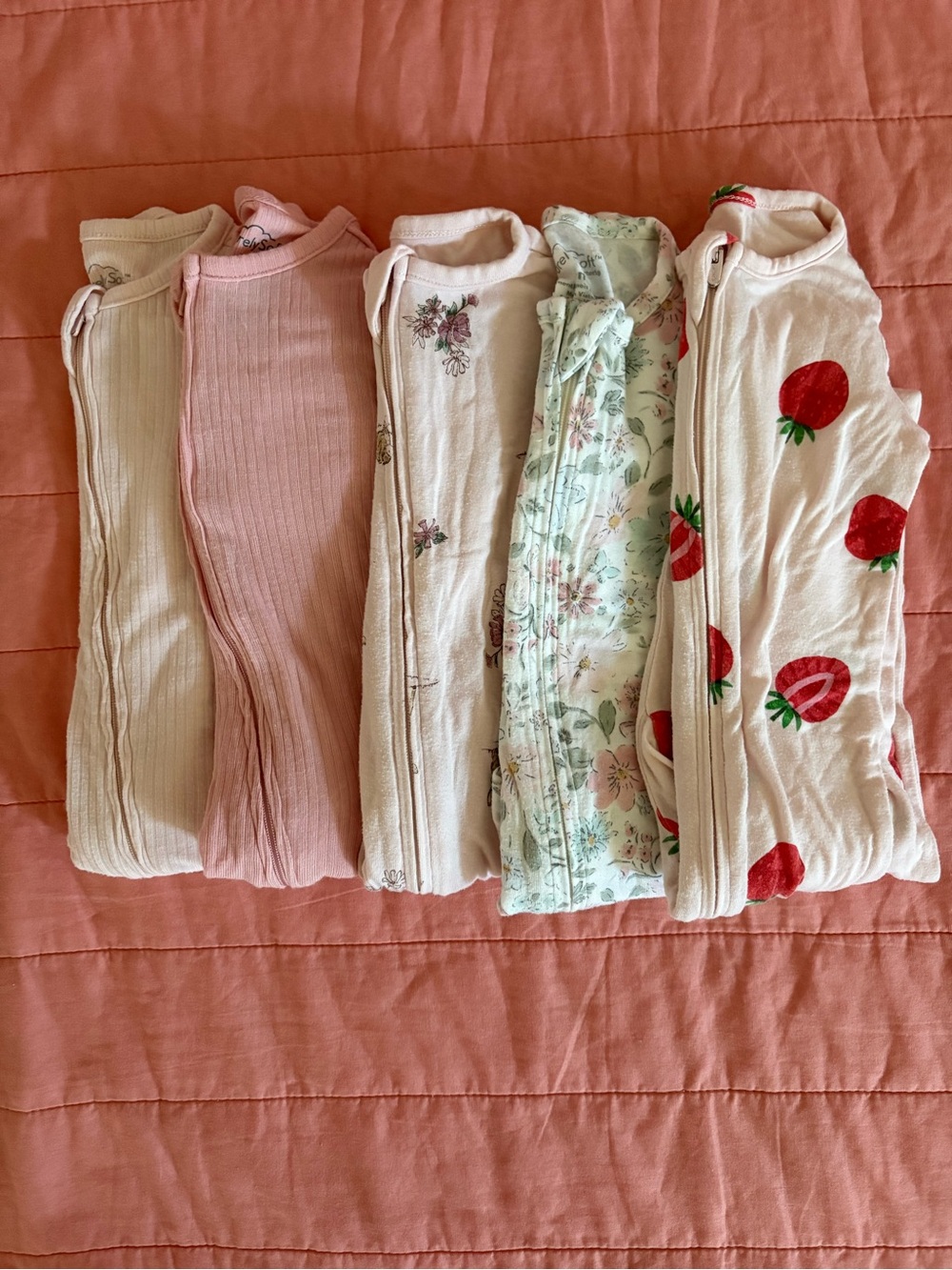 Carter's Girls Long Sleeve Pajama Set - Light Pink,Pink,Red